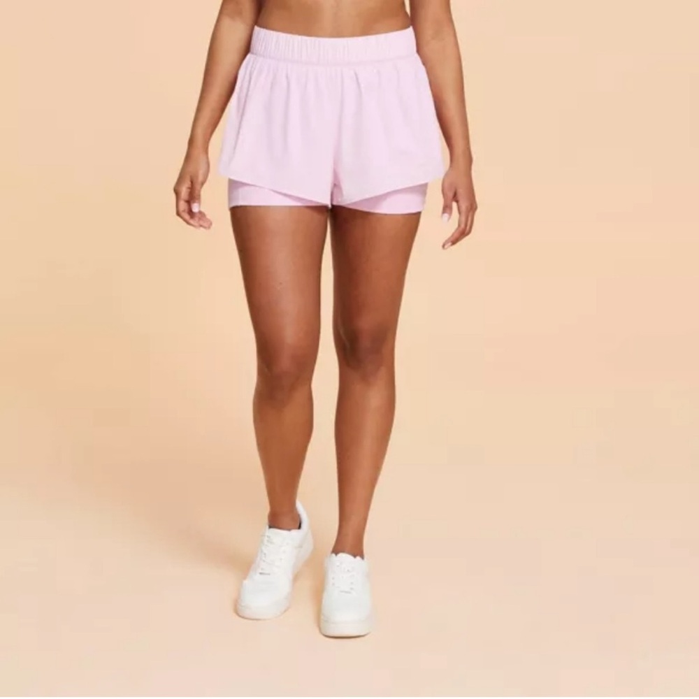 Blogilates Popflex Target Plus Size Pink Ruffle Short 1X - Picture 9 of 12